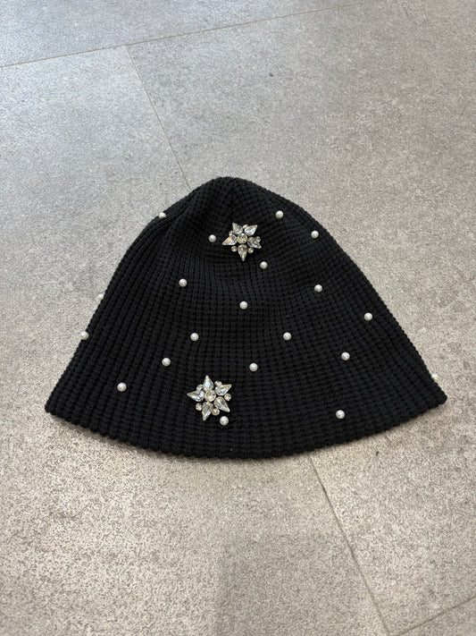 Black Pearl Studded Beanie